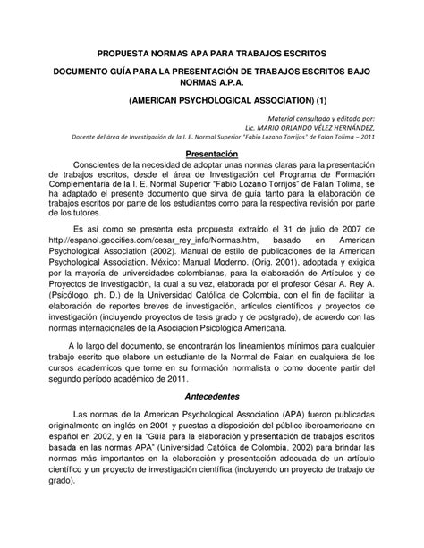 Ejemplo De Un Trabajo Escrito Con Normas Apa Opciones De Ejemplo