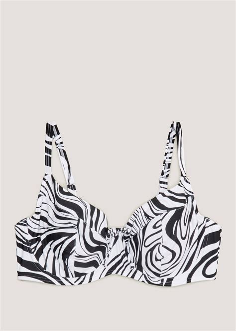 Dd Monochrome Wave Bikini Top Matalan