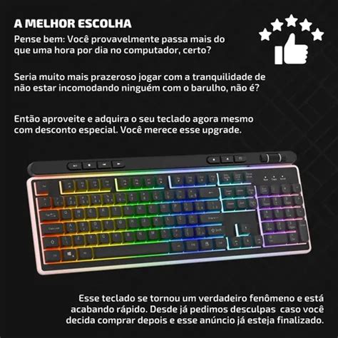 Teclado Mecanico Sem Barulho - Teclado Semi Mecanico Gamer Sem Barulho Rgb Sem Fio Abnt2 | MercadoLivre