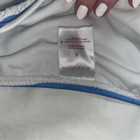 Target Blue And White Stripe Bikini Set Medium Top Depop