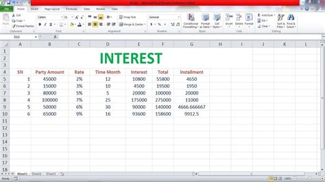 Payments And Interest Calculate In Excel Excel Tutorial Advance Formula Youtube