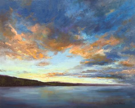 Sunrise At Surfers Beach By Sheila Finch Oil Painting Art Painting