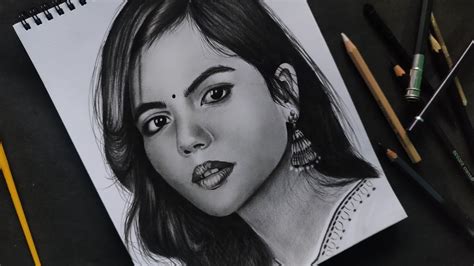 Pencil Drawing Kalyani Priyadarshan Gagans Art And Creation👍