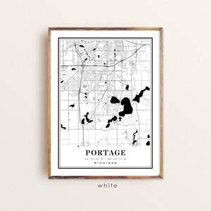 Portage Michigan Map Portage MI Map Portage City Map - Etsy