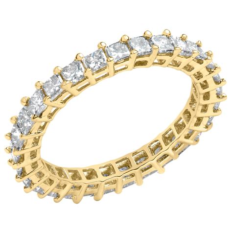 14K Yellow Gold 2 00 Cttw Shared Prong Set Princess Diamond Eternity