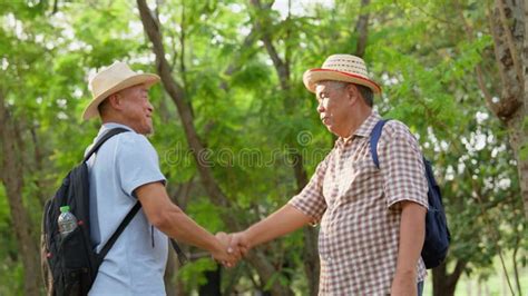 Retirement Activities Happy Senior Friends Holding Hands And Hugging