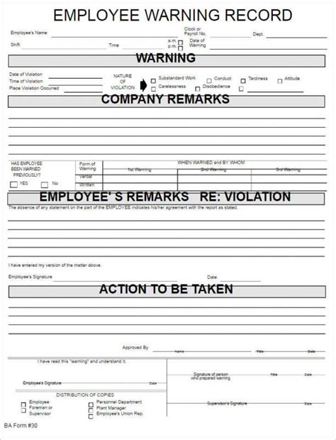 Employee Reprimand Form Template Printable Form 2024