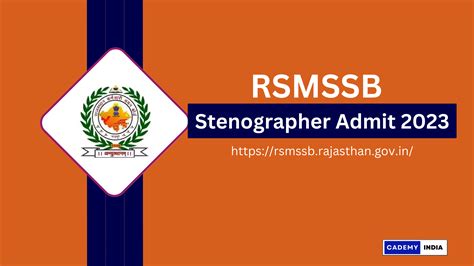 Rsmssb Stenographer Admit Card Out Exam Date Released