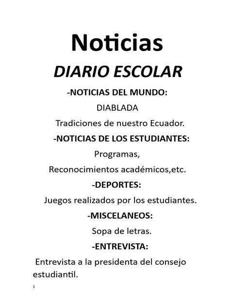 Noticias Diario Escolar Pdf