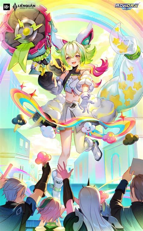 aya cong chua cau vong  gai trong anime chibi hinh xam  trang