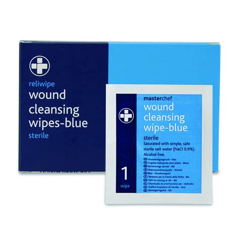 Trade Portal 2765 Masterchef Saline Wound Cleansing Wipes Blue