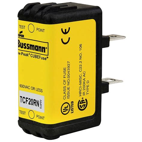 Eaton Bussmann Cubefuse 20a 300vac 34 W 1 78 L Tcf20rn Zoro
