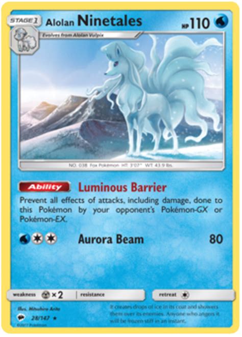 Alolan Ninetales Burning Shadows 28 Pokemon Card