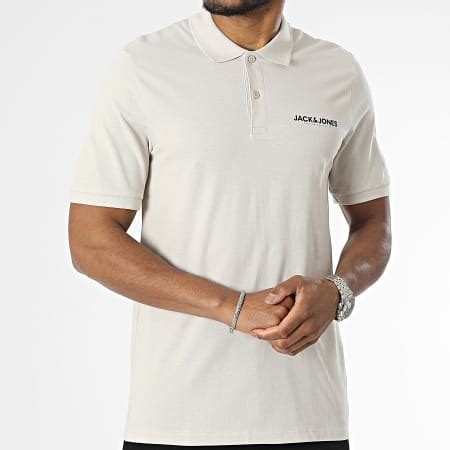 Jack And Jones Polo Manches Courtes Booster 12234763 Beige