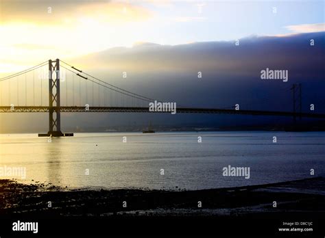 Forth Road Bridge at sunset Stock Photo - Alamy