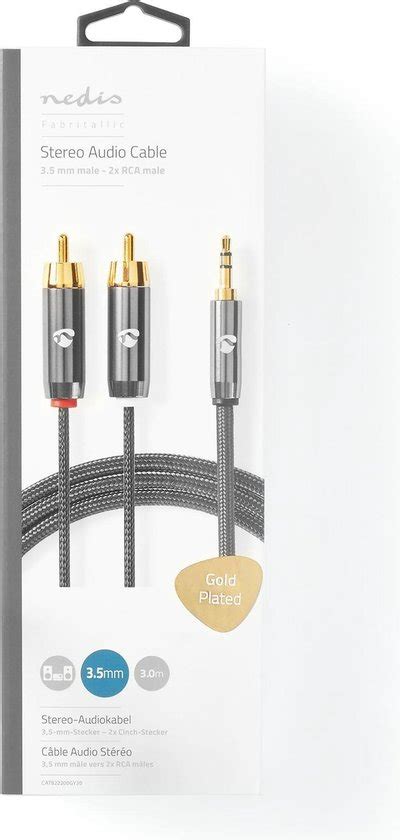 Nedis Stereo Audiokabel Mm Male X Rca Male Verguld M