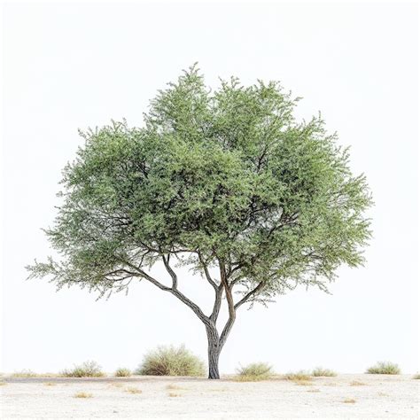 Mesquite tree isolated on a solid white background | Premium AI
