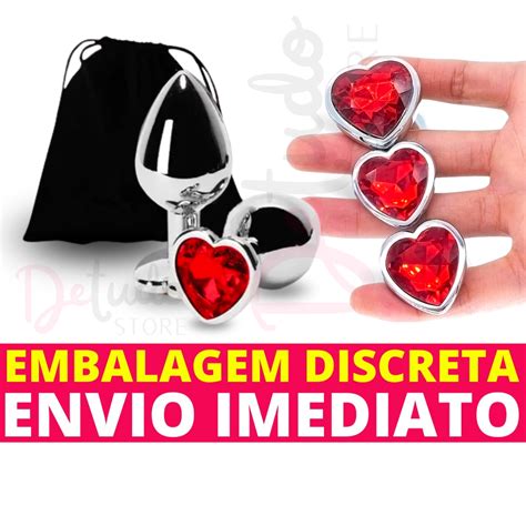 Plug Anal A O Inox Formato Cora O Pedra Sint Tica Colorida Joia Anal Sex Shop Shopee Brasil