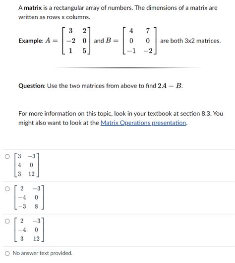 solved  matrix   rectangular array  numbers  cheggcom