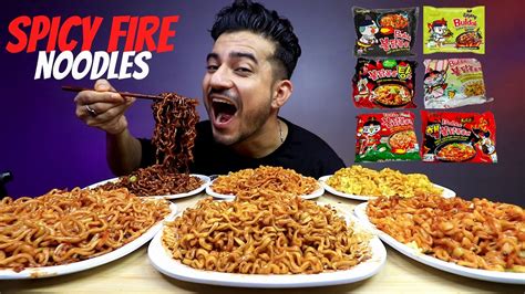 Mukbang Samyang Spicy Fire Noodles Black Bean X Nuclear Cream