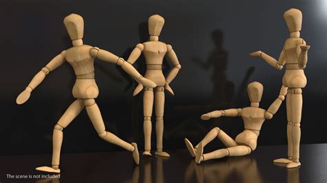 Wood Dummy Toy Running Pose 3d 모델 3d 모델 49 3ds C4d Fbx Ma Obj