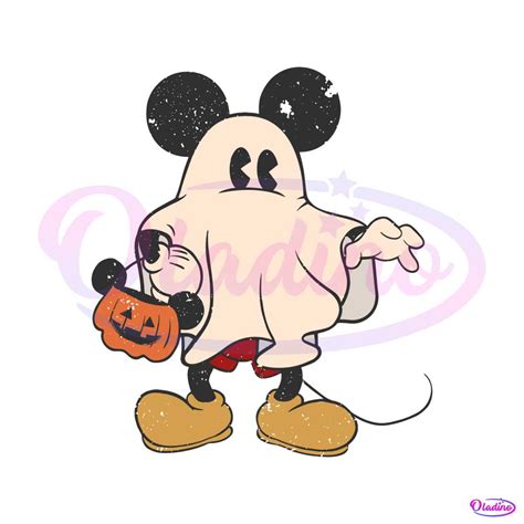 Vintage Mickey Ghost Pumpkin SVG Disney Halloween SVG