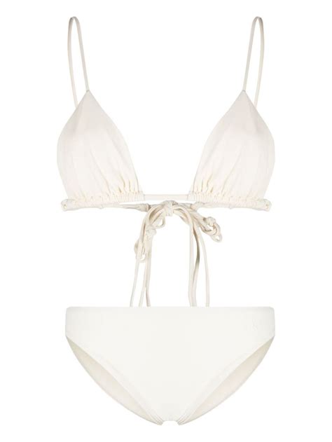 Jil Sander Embroidered Logo Bikini Set White FARFETCH UK
