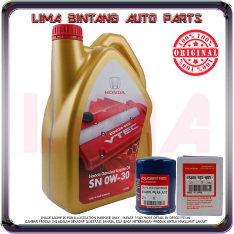 Combo Honda SN 0W30 Fully Synthetic Genuine Engine Oil 4 Liter Oil