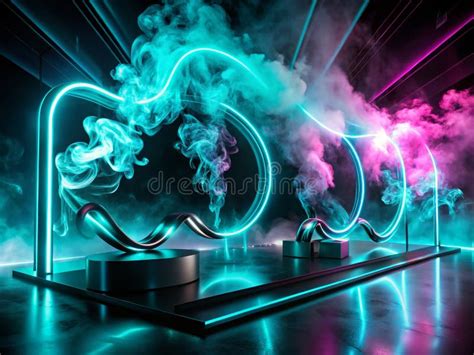 Dynamic Event Design Black Smoke Silhouettes and Neon Aqua Loops for ...