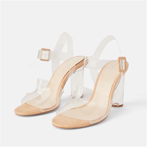 Nude PVC Clear Heels Vdcoo