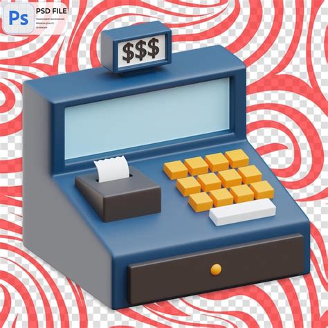 Premium PSD 3D Cash Register Render Illustration Icon Isolated PNG