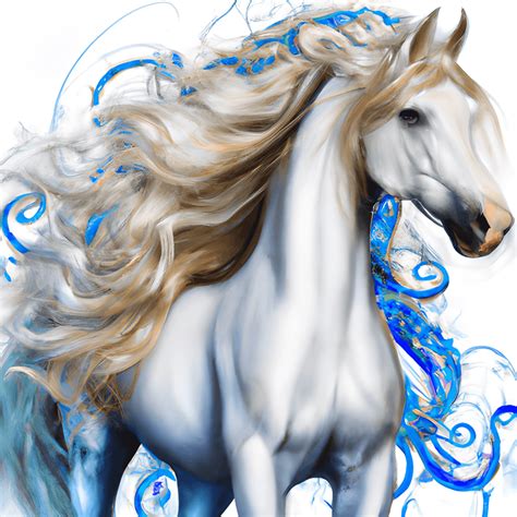 Fantasy White Horse With Flowing Mane · Creative Fabrica