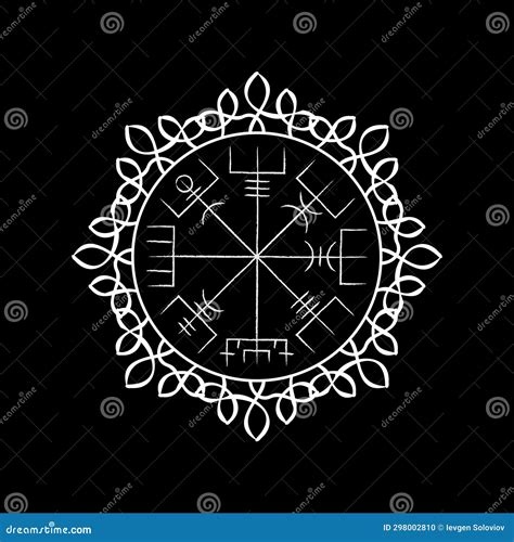 Vegvisir True Black Outline Circle Cartoon Vector Cartoondealer