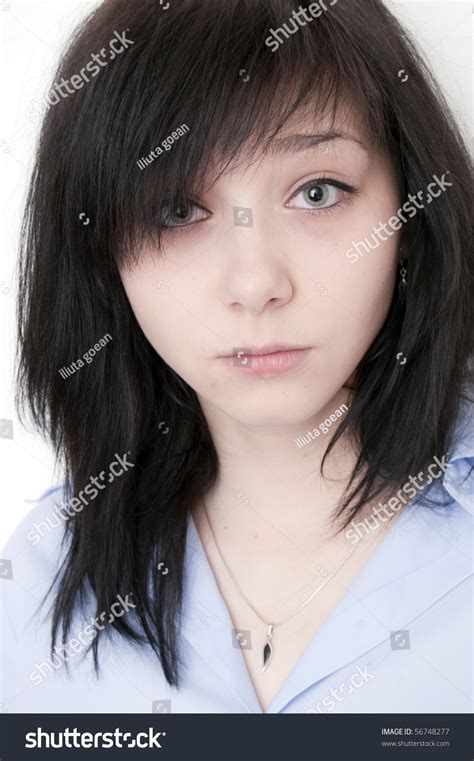 Beautiful Brunette Girl Green Eyes Stock Photo 56748277 Shutterstock