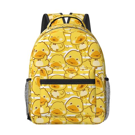 Easygdp Cool Duck With Yellow Strip Stylish Canvas Laptop Backpack