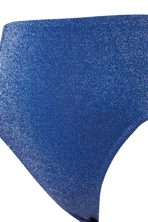 Trendyolmilla Saks Bralet Aksesuarlı Simli Yüksek Bel Regular Bikini Takımı TBESS24BT00073