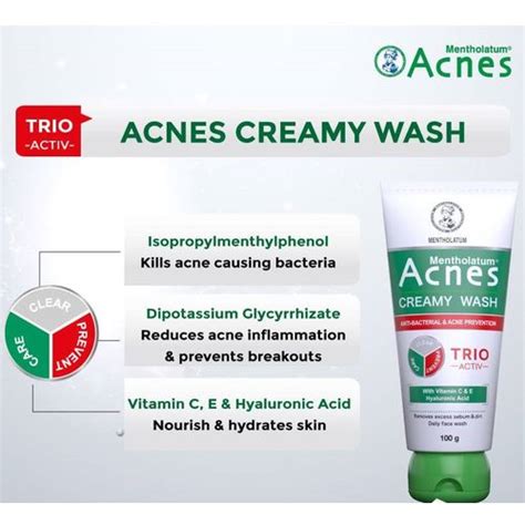 Mentholatum Trio Activ Acnes Treatment Creamy Wash 100ml Best Price