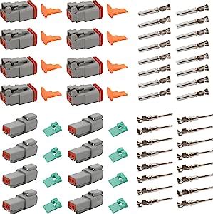 Deutsch 2 Pin DT Connector Kit 8 Sets Waterproof 22 18AWG DT