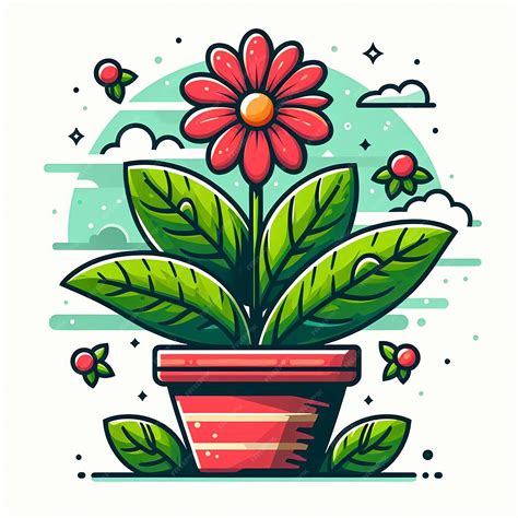 drawing on flower pot 8