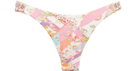 CAMILLA Floral Crystal Embellished Bikini Bottoms In Pink Lyst