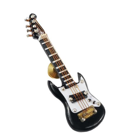 Electric Guitar Pin Badge Black At Gear4music
