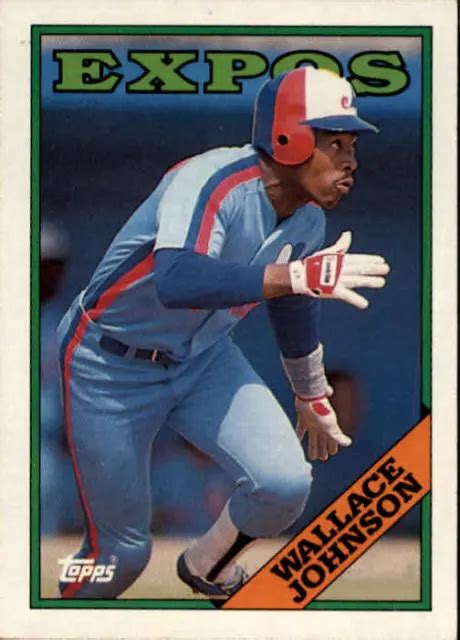 CARTE DE BASEBALL 1988 Topps Montréal Expos 228 Wallace Johnson EUR 1