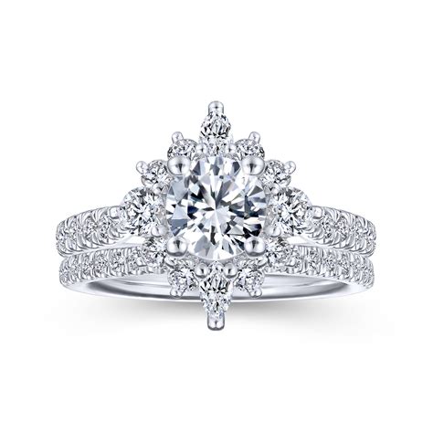 1.00CT 14k White Gold Round Halo Diamond Engagement Semi Mou | The Ring