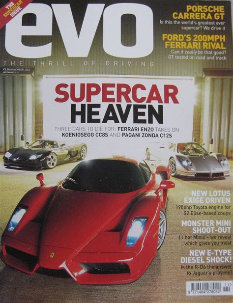 Evo Magazine Back Issue Issue Ferrari Enzo Pagani Zonda