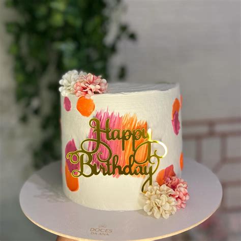 Bolo Feminino Adulto Simples - Bolo de aniversário feminino adulto simples | Bolos decorados ...