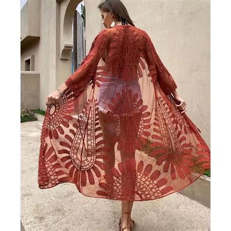 Robe De Plage Femme Ete Pareo Sarong Cache Maillots Boheme Robe Cache Maillot De Bain Bikini