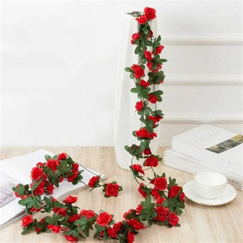 Corrente De Flores Artificiais - Kit Corrente de Rosas Artificiais com 45 Flores e 2,5m de Comprimento ...
