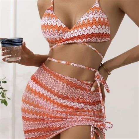 Wrap Bikini Set And Beach Skirt Size M But Fits Depop