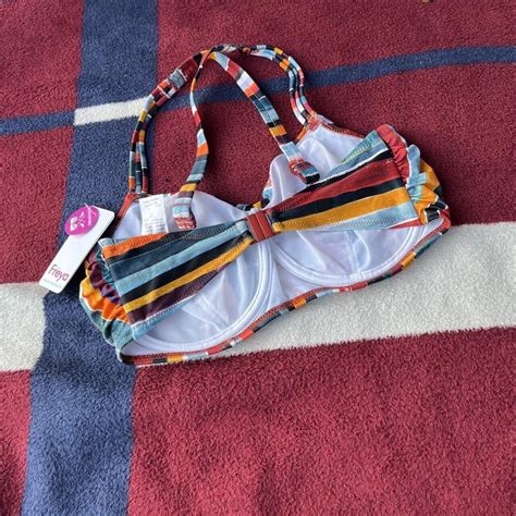 Nwt Freya Freya Bali Bay Padded Multi Striped Bikini Top Womens H Ebay