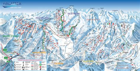 Mappa Impianti E Cartina Delle Piste Skirama Sestriere Via Lattea